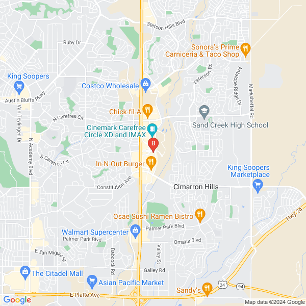 BioJoint Plus location map: 3035 New Center Point, Colorado Springs, Colorado