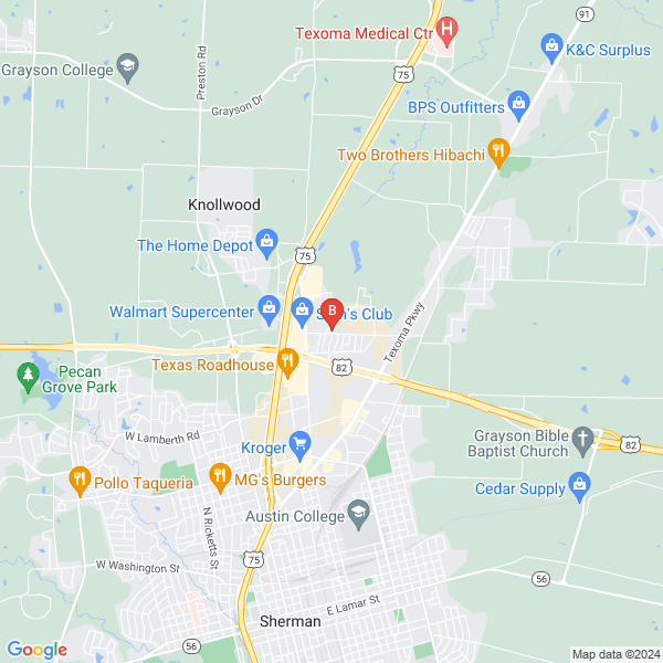 Haiman Hogue Estate Attorney location map: Gallagher Professional Building, Sherman, TX